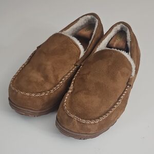 Men's Brown Suede Moccasin Slippers